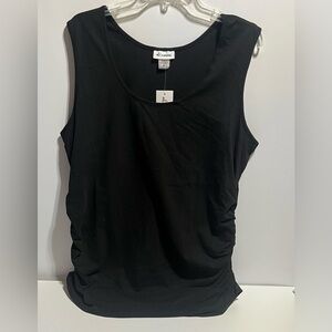 NEW Maternity Size 3X Women's Black Sleeveless Tank Top Side Ruched - Oh Mama!
